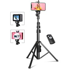 Goigrn Tripode para Movil, 133cm Palo Selfie Movil Estable y Extensible con Bluetooth Control Remoto, Palo Selfie movil Compatible con iPhone 13 Pro Max/12 Pro/11, Samsung Galaxy S21/S20/S20+, etc