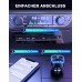 Goigrn Bluetooth FM Transmitter, Bluetooth 5.0 Adapter Auto Radio Transmitter Freisprecheinrichtung mit Dual USB Anschlüsse und Blauem Umgebungslicht, LED Display, Unterstützt TF Karte & USB-Stick