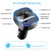 Goigrn Bluetooth FM Transmitter, Bluetooth 5.0 Adapter Auto Radio Transmitter Freisprecheinrichtung mit Dual USB Anschlüsse und Blauem Umgebungslicht, LED Display, Unterstützt TF Karte & USB-Stick