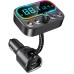 Goigrn Bluetooth FM Transmitter, Bluetooth Adapter Auto mit Dual Mikrofon, PD 18W Schnelllade, Unterstützt USB-Stick und Aux Ausgang