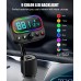 Goigrn Bluetooth FM Transmitter, Bluetooth Adapter Auto mit Dual Mikrofon, PD 18W Schnelllade, Unterstützt USB-Stick und Aux Ausgang