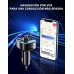 Goigrn Transmisor Bluetooth Coche, [Luz de Anillo Azul] Manos Libres Coche, Adaptador Bluetooth Coche con Doble USB Reproductor MP3 Mechero Coche, Adaptador Radio Soporte Tarjeta SD y U Disk