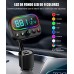 Goigrn Transmisor Bluetooth Coche con Micrófono Dual, Manos Libres Coche con un Botón Apagado, Pantalla LCD2.0"/Puerta PD 18W/9 RGB LED Retroiluminado, Soporte para Disco U/Salida Auxiliar